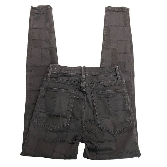 FRAME Le High Skinny Jeans‎ Laser Patchwork in Black Noir Multi size 26 - Picture 6 of 13